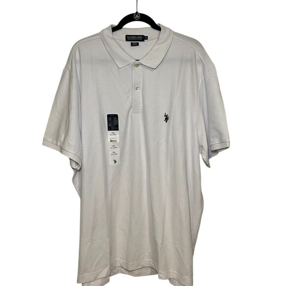 U.S Polo Performance Classic Men White Solid Polo Short Sleeve Size: 3XL - Picture 3 of 5